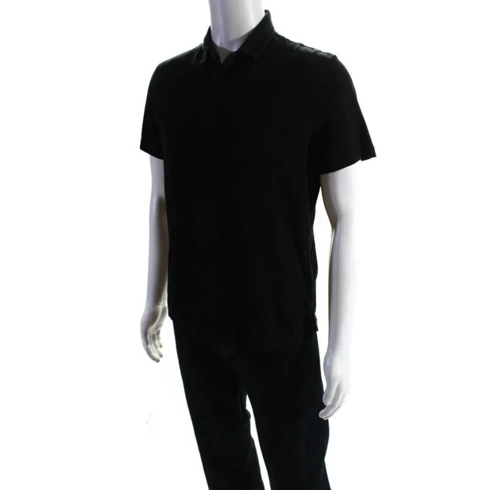 Ralph Lauren Black Label Mens Cotton Short Sleeve Polo Shirt Top Black Size M_2